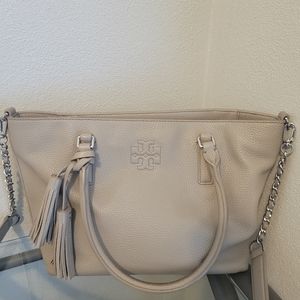 Grey Pebbled Tory Burch Handbag